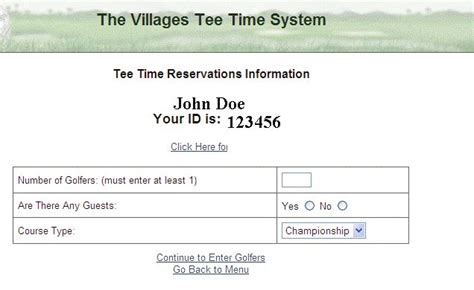 the villages.net tee time system|Tee Time System .
